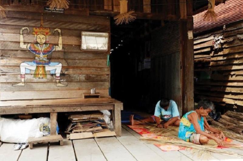 antieke huizen Phatthalung zuid Thailand