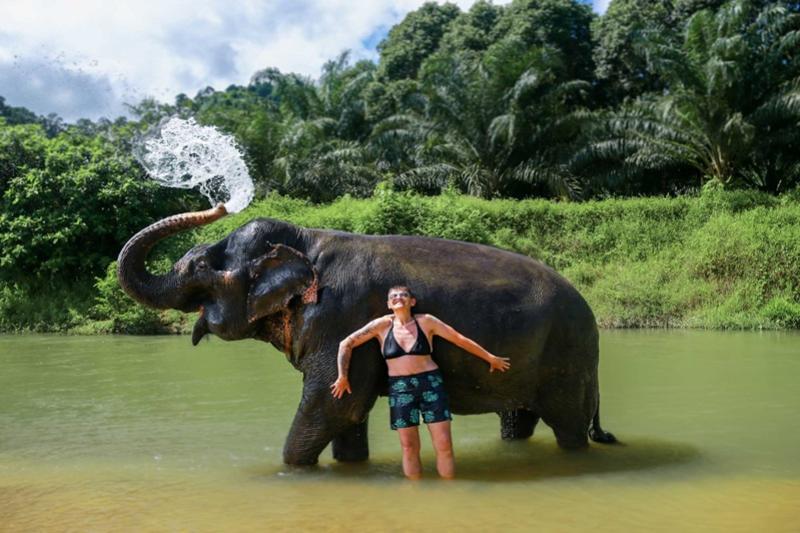 Khao Lak Safari olifanten wassen