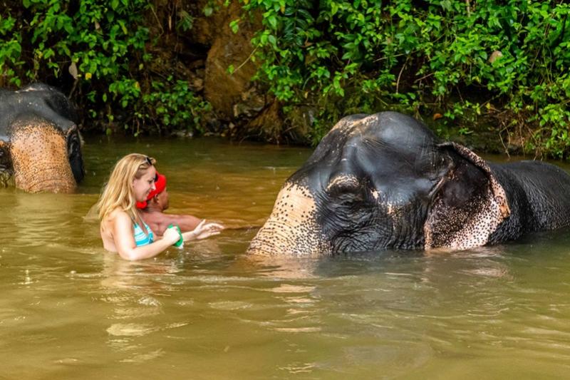 Khao Lak Safari olifanten wassen