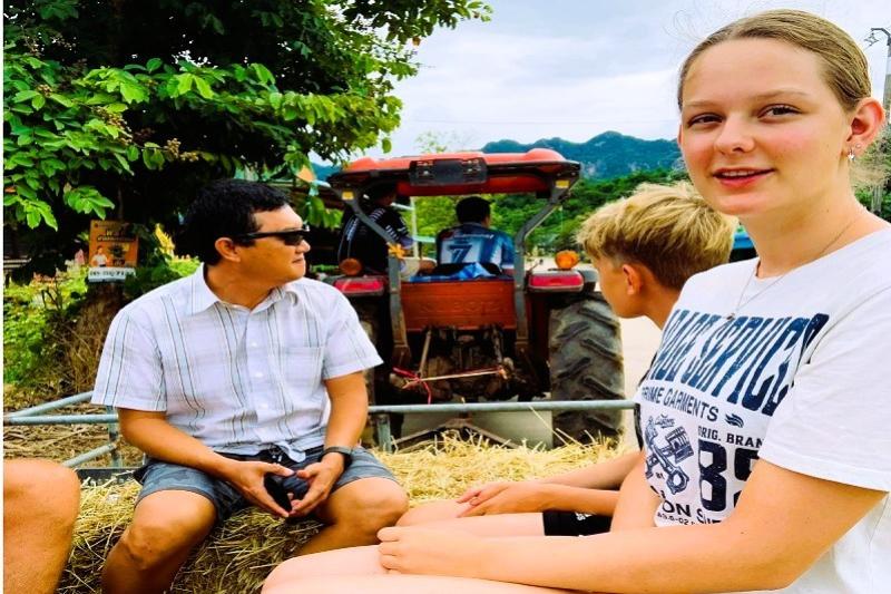 Tractor trip Green wood Travel Kanchanaburi